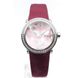Часы наручные женские Korloff LLBD2SF кварцевые, розовый перламутр с бриллиантами, малиновый кожаный ремешок 1