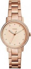 Часы наручные женские FOSSIL ES4384SET кварцевые, с фианитами, цвет розового золота, США