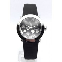Часы наручные женские Korloff LLB9SN кварцевые, бриллианты на циферблате, черный сатиновый ремешок