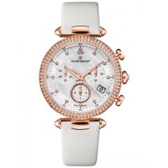Часы наручные женские Claude Bernard 10230 37R NAR, кварцевый хронограф, розовое PVD-покрытие
