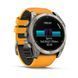 Смарт-годинник Garmin Fenix 8 &ndash; 51 мм, AMOLED Sapphire, титан із силіконовим ремінцем кольору Spark Orange/Graphite