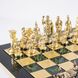 S11CGRE Manopoulos Greek Roman Period chess set with gold-bronze chessmen/Green chessboard 44cm 4