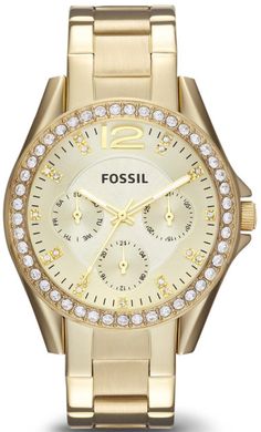 Годинники наручні жіночі FOSSIL ES3203 кварцові, на браслеті, колір жовтого золота, США