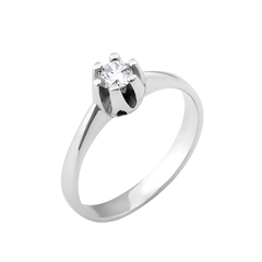 Серебряное кольцо с одним камнем Бутон 15