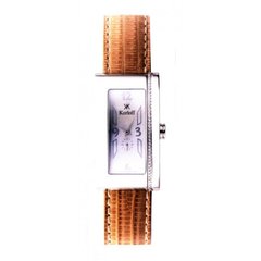Часы наручные женские Korloff GK23 кварцевые, 52 бриллианта, коричневый ремешок из кожи ящерицы
