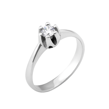 Серебряное кольцо с одним камнем Бутон 15
