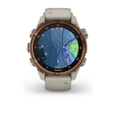 Смарт-часы Garmin Descent Mk3i - 43 мм, бронзовый титан PVD, силиконовый ремешок французского серого цвета + трансивер Descent T2