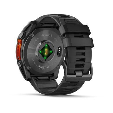 Смарт-часы Garmin Fenix 8 &ndash; 51 мм, AMOLED, сланцево-серые с черным силиконовым ремешком
