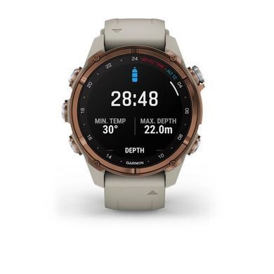 Смарт-часы Garmin Descent Mk3i - 43 мм, бронзовый титан PVD, силиконовый ремешок французского серого цвета + трансивер Descent T2