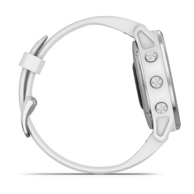 Смарт-годинник Garmin Fenix 6S сріблястий з білим ремінцем