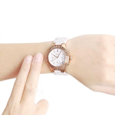 Часы наручные женские DKNY NY2225 кварцевые, белые, керамический ремешок