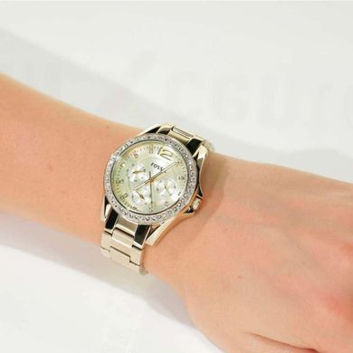 Часы наручные женские FOSSIL ES3203 кварцевые, на браслете, цвет желтого золота, США