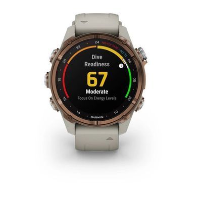 Смарт-часы Garmin Descent Mk3i - 43 мм, бронзовый титан PVD, силиконовый ремешок французского серого цвета + трансивер Descent T2
