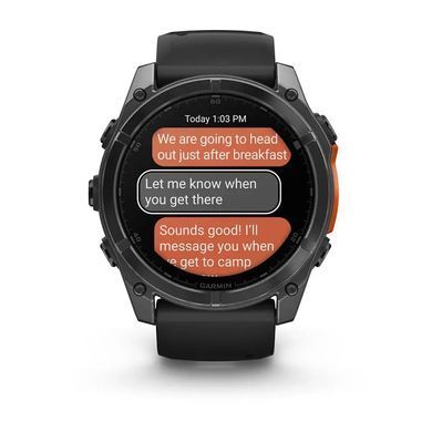 Смарт-часы Garmin Fenix 8 &ndash; 51 мм, AMOLED, сланцево-серые с черным силиконовым ремешком