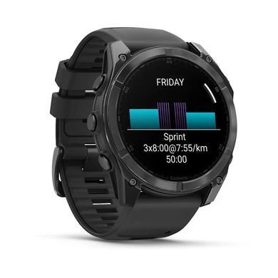 Смарт-часы Garmin Fenix 8 &ndash; 51 мм, AMOLED, сланцево-серые с черным силиконовым ремешком