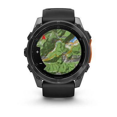 Смарт-часы Garmin Fenix 8 &ndash; 51 мм, AMOLED, сланцево-серые с черным силиконовым ремешком