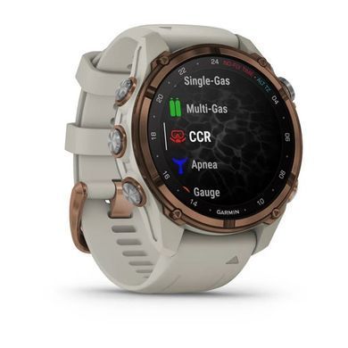 Смарт-часы Garmin Descent Mk3i - 43 мм, бронзовый титан PVD, силиконовый ремешок французского серого цвета + трансивер Descent T2