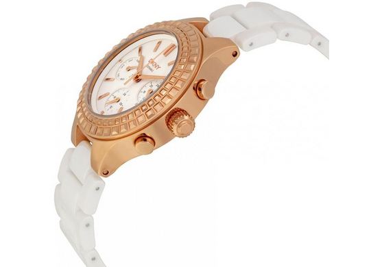 Часы наручные женские DKNY NY2225 кварцевые, белые, керамический ремешок