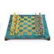 S11TIR Manopoulos Greek Roman Period chess set with gold-silver chessmen/Antique Turquoise chessboard 44cm 3