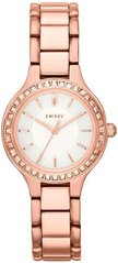 Часы наручные женские DKNY NY2222 кварцевые, с фианитами, цвет розового золота, США