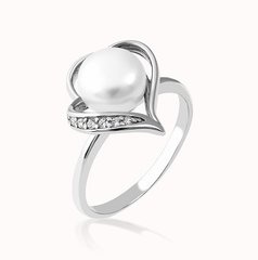 Серебряное кольцо с жемчужиной 15