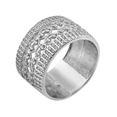 Серебряное кольцо широкое 17