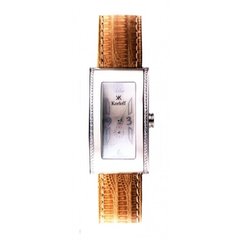 Часы наручные женские Korloff GK33 кварцевые, 104 бриллианта, коричневый ремешок из кожи ящерицы
