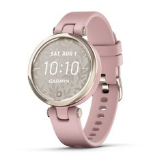 Смарт-часы Garmin Lily Sport с кремово-золотистым безелем, розовым корпусом и силиконовым ремешком