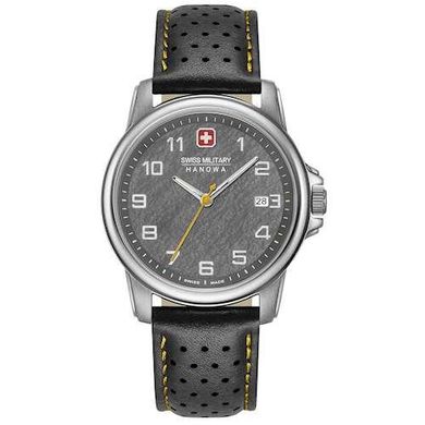 Часы наручные мужские Swiss Military-Hanowa 06-4231.7.04.009 кварцевые, черный ремешок из кожи, Швейцария