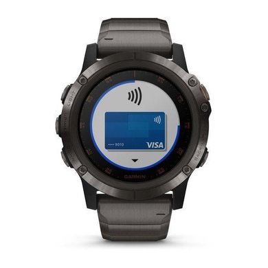 Мультиспортивний GPS-годинник Garmin Fenix 5X Plus Sapphire Carbon Gray DLC Titanium з титановим ремінцем
