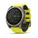 Смарт-годинник Garmin Fenix 8 &ndash; 51 мм, Solar Sapphire, титан з яскраво-жовтим/графітовим силіконовим ремінцем