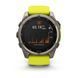 Смарт-годинник Garmin Fenix 8 &ndash; 51 мм, Solar Sapphire, титан з яскраво-жовтим/графітовим силіконовим ремінцем