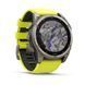 Смарт-годинник Garmin Fenix 8 &ndash; 51 мм, Solar Sapphire, титан з яскраво-жовтим/графітовим силіконовим ремінцем