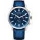 Часы наручные мужские Claude Bernard 10222 3C BUIN1, кварцевый хронограф с датой, синий ремешок из кожи 1