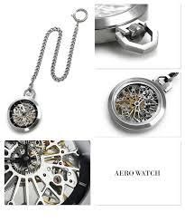 Годинники кишенькові Aerowatch 50818 AA01SQ механічні, скелетон, сучасний дизайн