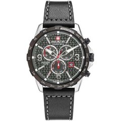 Часы наручные мужские Swiss Military-Hanowa 06-4251.33.001 кварцевые, черный ремешок из кожи, Швейцария