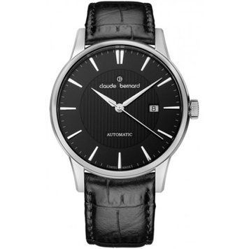 Часы наручные мужские Claude Bernard 80091 3 NIN, автоматика с датой, кожаный ремешок