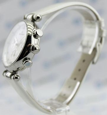 Часы наручные женские Claude Bernard 10215 3 NADN, кварцевый хронограф с датой, белый ремешок из кожи