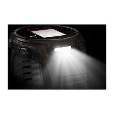 Смарт-годинник Garmin Fenix 8 &ndash; 51 мм, Solar Sapphire, титан з DLC-покриттям Carbon Gray та силіконовим ремінцем чорного/сірого кольору