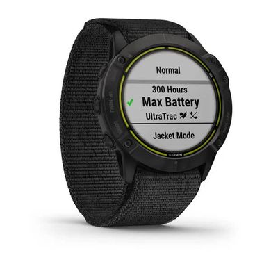 Смарт-годинник Garmin Enduro титановий корпус сірий карбон з DLC покриттям, чорний ремінець (нейлон) UltraFit