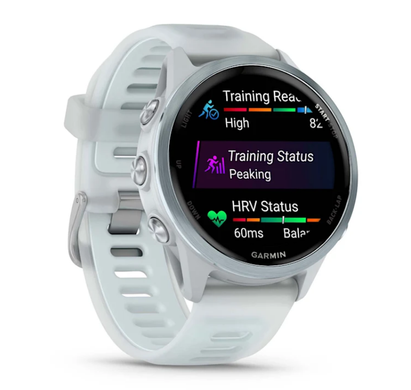 Смарт-часы Garmin Forerunner 570 (42 мм), алюминиевый безель небесно-голубого цвета с бело-голубым ремешком