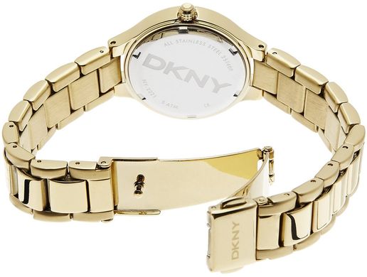Часы наручные женские DKNY NY2221 кварцевые, с с камнями Swarovski, цвет желтого золота, США