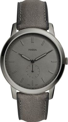 Часы наручные мужские FOSSIL FS5445 кварцевые, ремешок из кожи, серые, США