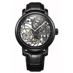 Часы наручные мужские Aerowatch 50931 NO01 механические, скелетон, черный кожаный ремешок