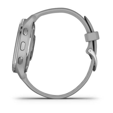 Смарт-годинник Garmin Venu 2 Plus сріблястий з сірим силіконовим ремінцем