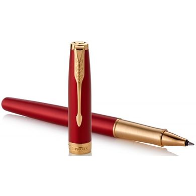 Ручка-ролер Parker SONNET 17 Intense Red GT RB 86 222 з латуні з червоним лаком і позолотою