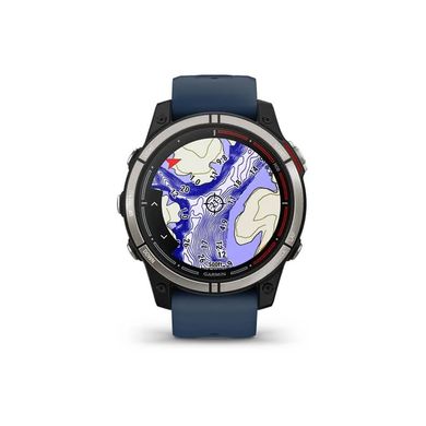 Смарт-годинник Garmin Quatix 7 Sapphire AMOLED з синім силіконовим ремінцем