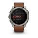 Смарт-годинник Garmin Fenix 8 &ndash; 51 мм, AMOLED Sapphire, титан з DLC-покриттям Carbon Gray та каштановим шкіряним ремінцем