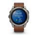 Смарт-годинник Garmin Fenix 8 &ndash; 51 мм, AMOLED Sapphire, титан з DLC-покриттям Carbon Gray та каштановим шкіряним ремінцем