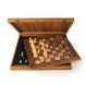 SW43B40J Manopoulos Walnut Burl Chessboard 40cm with wooden Staunton Chessmen in luxury wooden gift box 7